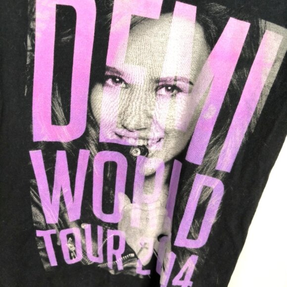 Rare Demi Lovato 2014 Tour Memorabilia Retro Y2K Logo Style Boxy Tee Shirt S - Picture 2 of 8